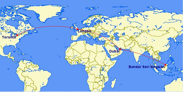 Brunei flight path