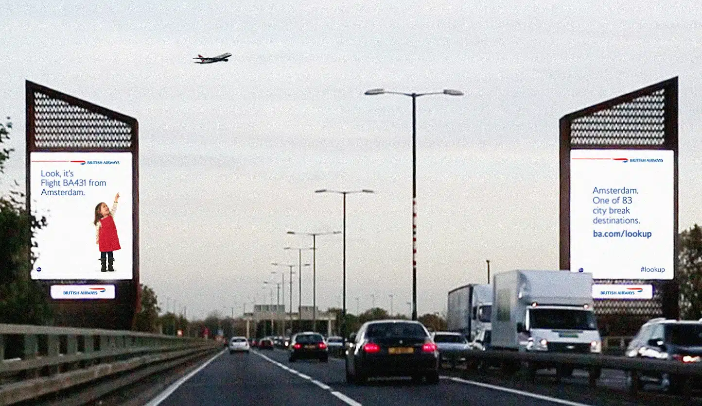 British Airways’ plane detecting billboards showcase the magic of flying #lookup