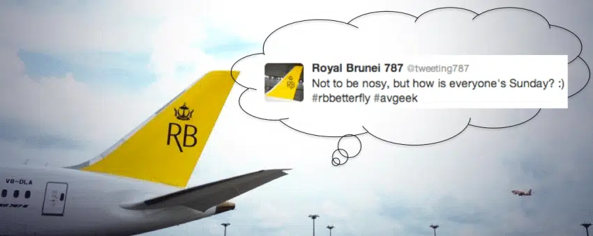 A tweeting plane to celebrate Royal Brunei Airline’s first 787 Dreamliner