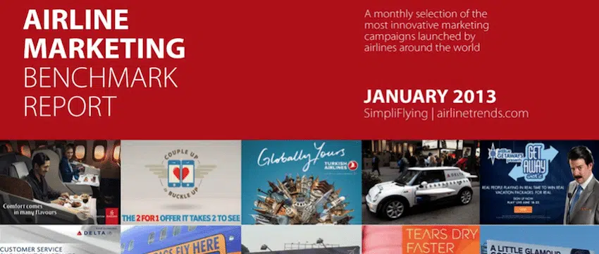 The January 2013 Edition of the Airline Marketing Benchmark Report has 15 fresh case-studies from British Airways, KLM, American Airlines, Qatar Airways and more!